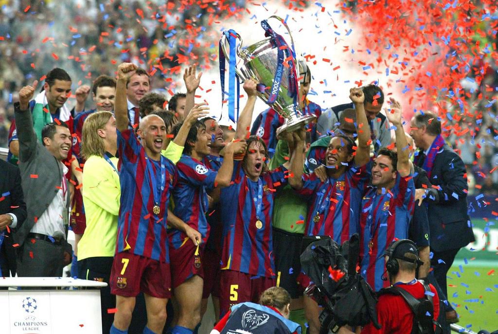 Barcelona scored two late goals to emerge European champions in 2006