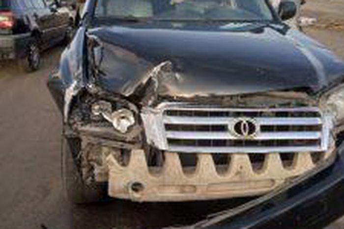 The black Toyota Highlander car that crushed an Okada rider to death in Badagry