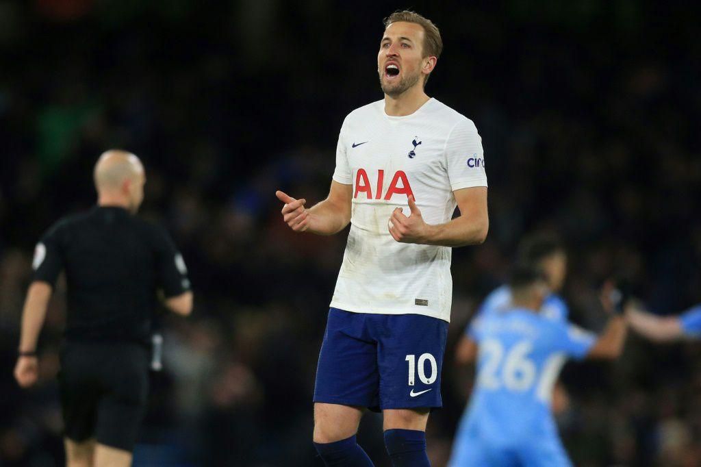 Two good: Harry Kane scored twice to end Manchester City's 15-game unbeaten run in the Premier League