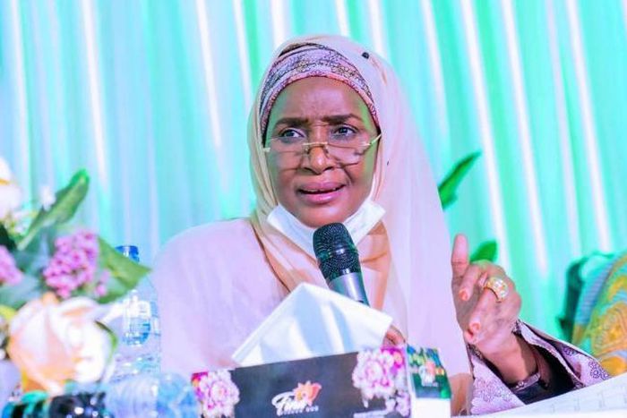 Minister of Humanitarian Affairs, Disaster Management and Social Development, Hajiya Sadiya-Umar Farouq. [Twitter/@FMHDSD]