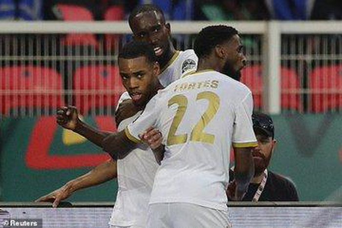 Rodrigues is congratulated by his teammates