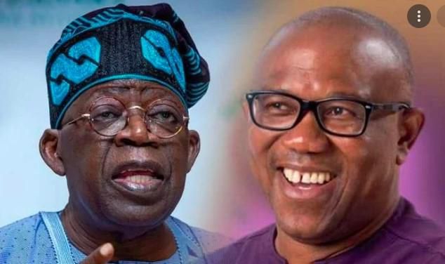 Presidential candidates of the APC, Bola Tinubu and Peter Obi of the Labour Party (Punch)