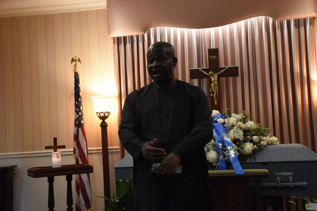 Amb. Lot Egopija , Consul-General of Nigeria in New York paying tribute to late Amb. Eloho Otobo at Westchester Funeral Home, New York on Friday, July 22, 2022