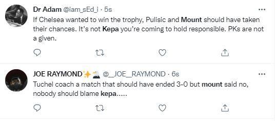 Reactions as Chelsea fans defend Kepa for loss to Liverpool