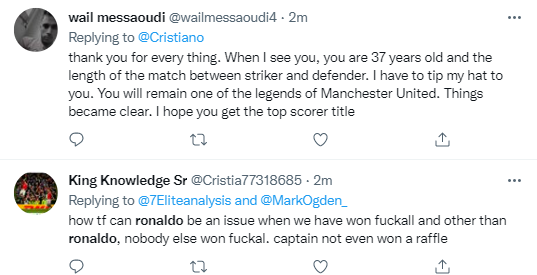 Reactions as Ronaldo scores for Manchester United against Chelsea