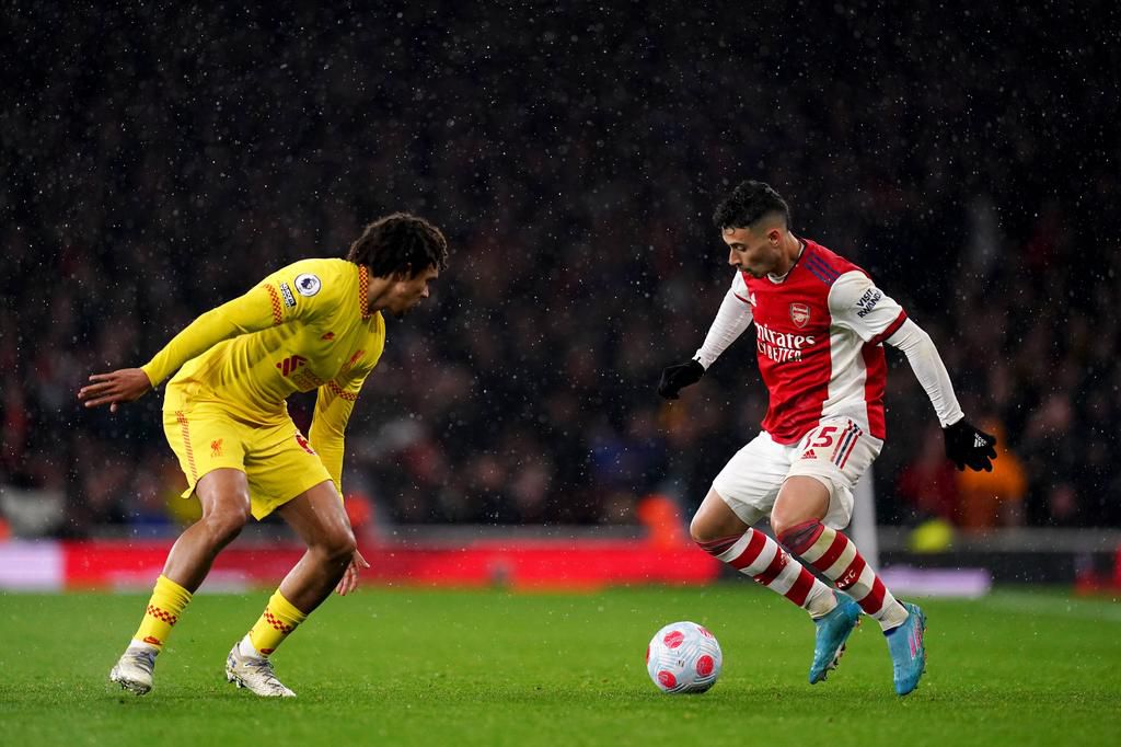 Gabriel Martinelli was a problem for Trent Alexander-Arnold all though the match