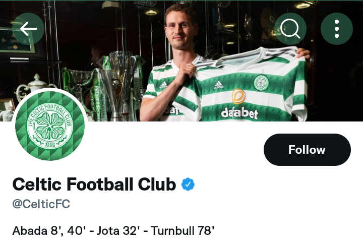Celtic didn't waste time to update its Twitter bio