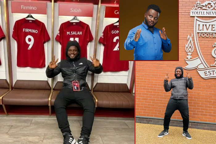 Sabinus showed off pictures from his recent visit to Liverpool's stadium