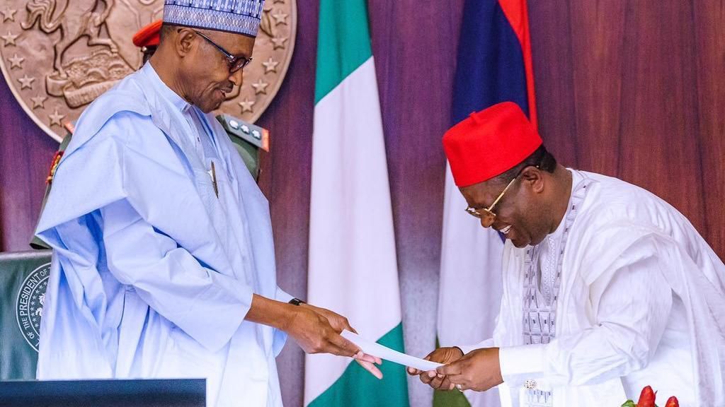 President Muhammadu Buhari and Ebonyi state governor, Dave Umahi
