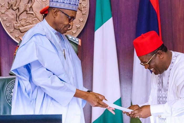 President Muhammadu Buhari and Ebonyi state governor, Dave Umahi