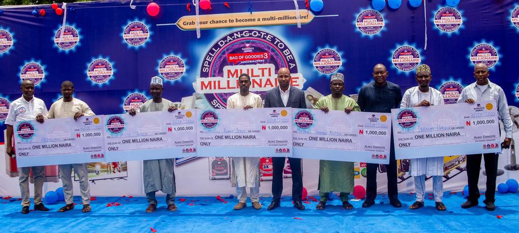 L-R: All The Winners - Mr Confidence Ilechukwu Samuel, National Sales Director Madam Funmi Sanni, Mr Adefusi Adeniranye, Regional Director South-South Region Mr George Okoro, Mr Ogunty Ojo Joseph and Mr Ifeanyi J. Adiewere (Port-Harcourt prize giving p...