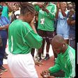 An athlete from ABU Zaria just proposed to his athlete girlfriend at the handball court.