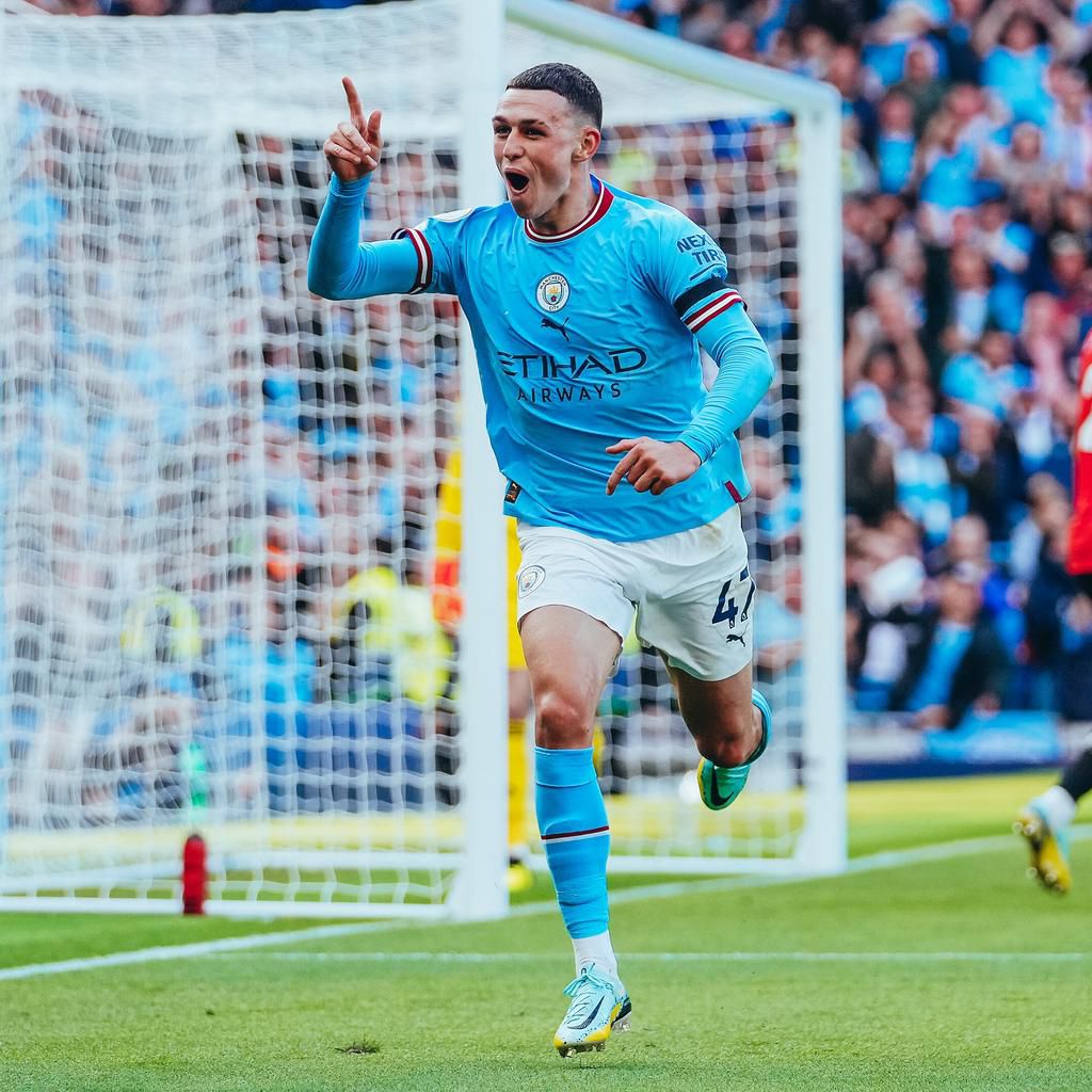 Phil Foden grabbed a brace for City in the Manchester Derby