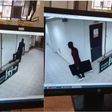CCTV footage of cleaners stealing TV set from courtroom