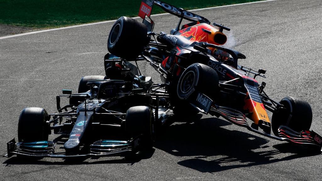 Sir Lewis Hamilton crashed into Max Verstappen