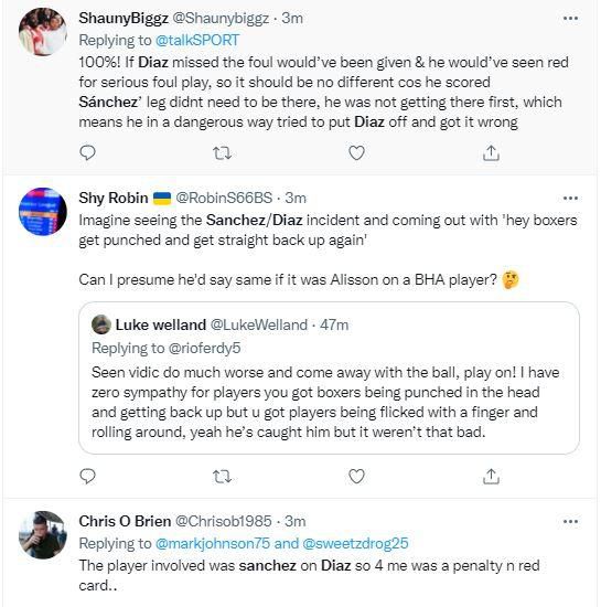 Luis Diaz was almost injured after he scored Liverpool's 1st goal against Brighton