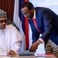 President Muhammadu Buhari with National Security Adviser, Babagana Monguno