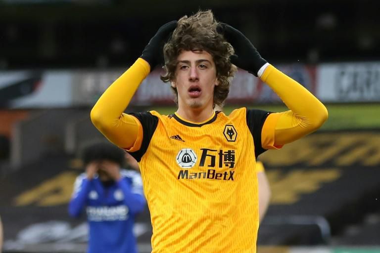 Oh no Fabio: Fabio Silva missed a glorious chance to win the game for Wolves over Leicester