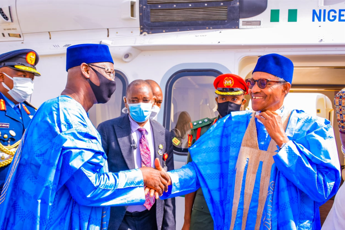 Buhari inaugurates cargo airport in Lafia. [Twitter: Presidency]