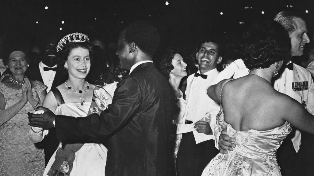 Queen Elizabeth dancing with Kwame Nkrumah in Ghana 1961