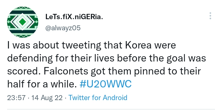 Reactions from Nigerians as Falconets win again to book quarter-final ticket.