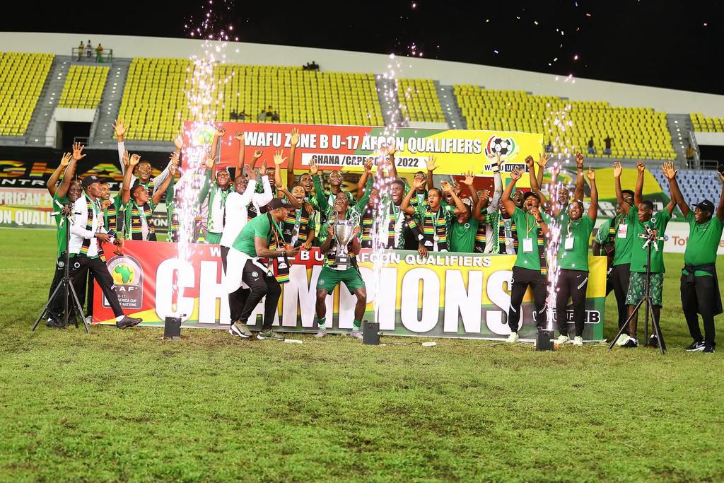 Golden Eaglets celebrate WAFU U-17 triumph with Ghanaian Kente dress