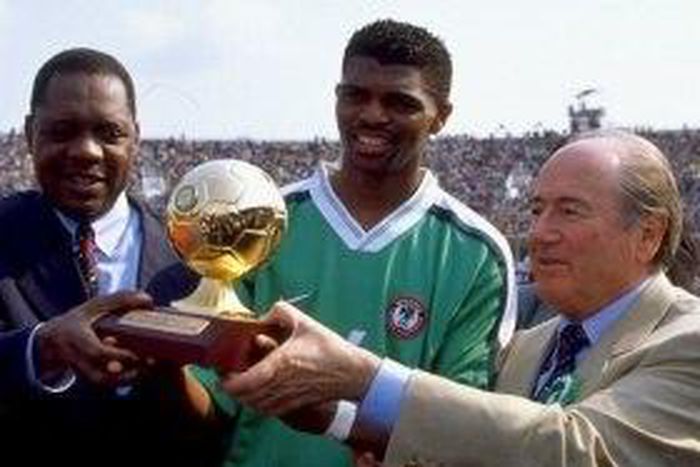 Kanu Nwankwo and Sepp Blatter
