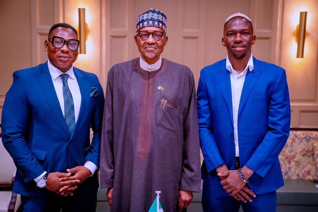 President Buhari meets Omeruo In Spain