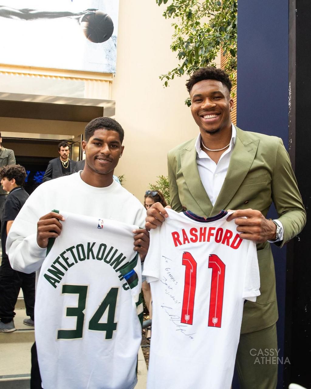 Giannis Antetokounmpo teams up with Marcus Rashford at premiere of biopic Rise