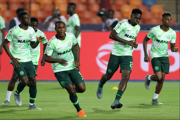 Jamilu Collins, Odion Ighalo, Kenneth Omeruo and Samuel Chukwueze (CAF)