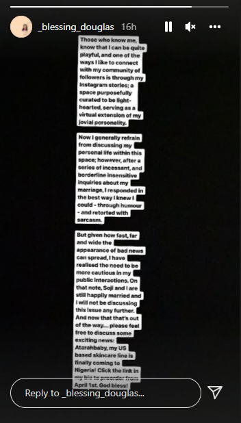 Joke Silva's daughter-in-law makes u-turn, says she is happily married