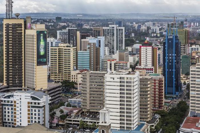 An aerial view of Nairobi City