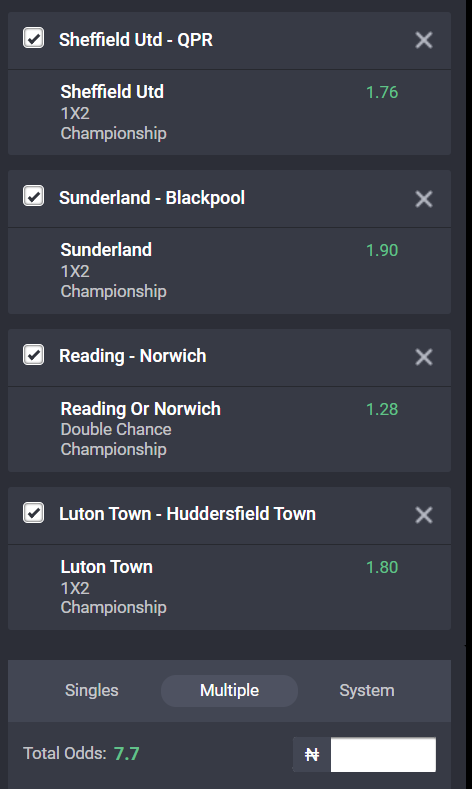 English Championship ticket