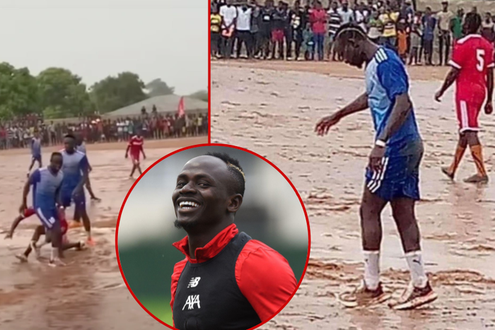 Sadio Mane made a return to “where it all began,” his hometown of Bambali, Senegal, to take part in a community football match alongside El Hadji Diouf.