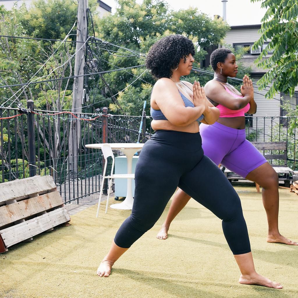 Two ladies exercising