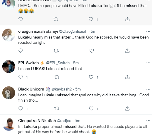 Lukaku almost missed a golden opportunity for Chelsea against Leeds United