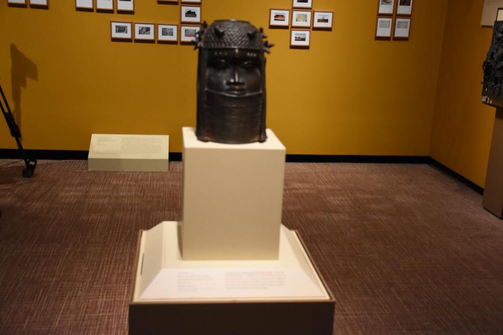 A piece of Benin Bronze called the “Head of a King” displayed at the Smithsonian National Museum of African Art, Washington DC.