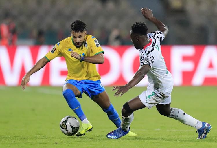 Jim Allevinah in action for Gabon