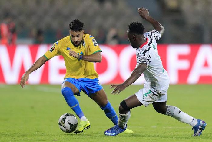 Jim Allevinah in action for Gabon