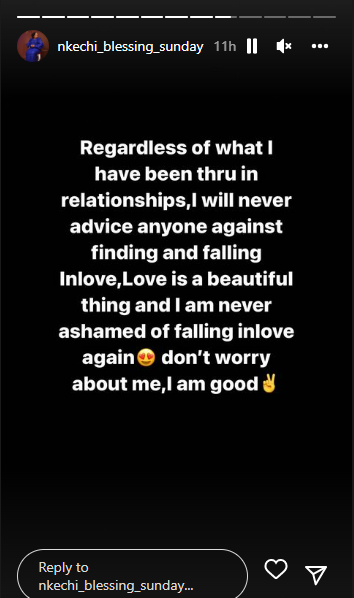 Nkechi Blessing says she isn't ashamed to find love again