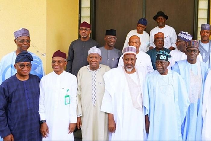 Bola Tinubu meets APC governors in Abuja. (ChannelsTV)