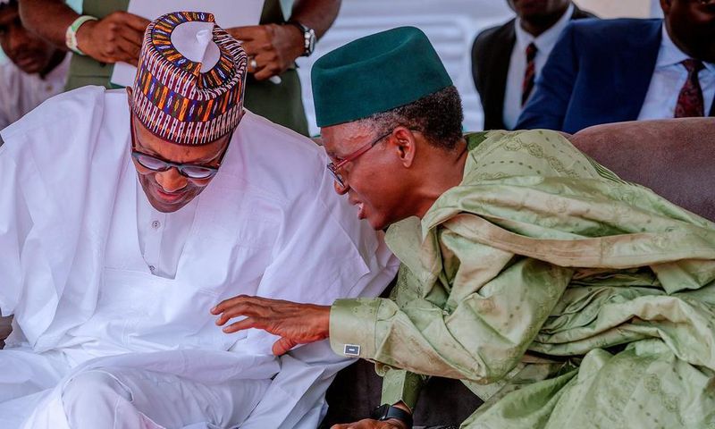 Former Kaduna State governor, Nasir El-Rufai (right), with ex-President Muhammadu Buhari (left) [Presidency]
