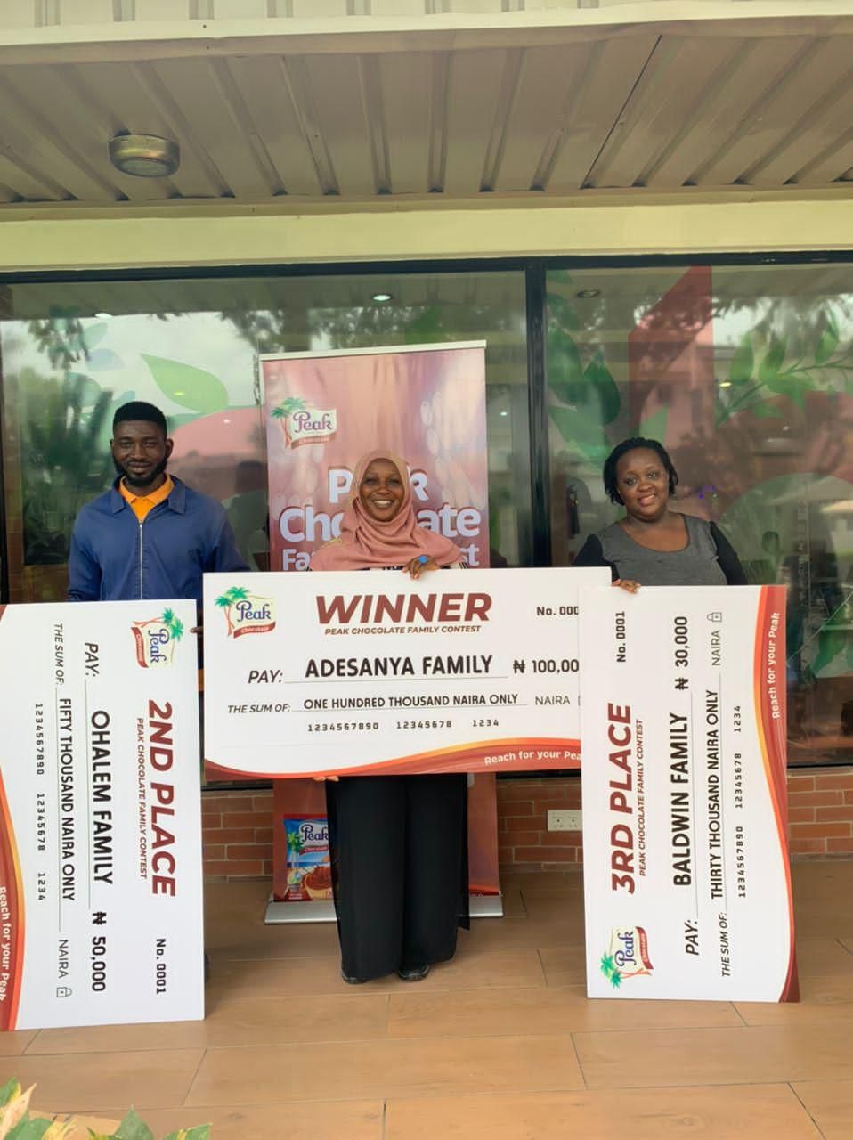 Families win N180,000 cash, supplies of  Peak Chocolate in ‘Family Contest 2.0’