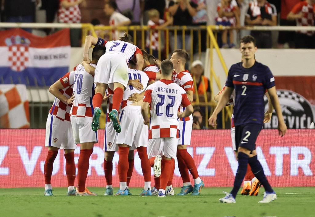Croatia celebrates their equaliser.