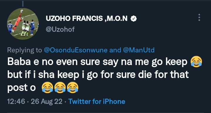 Uzoho promises to die against Manchester United.