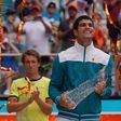 Carlos Alcaraz with his Miami Open trophy