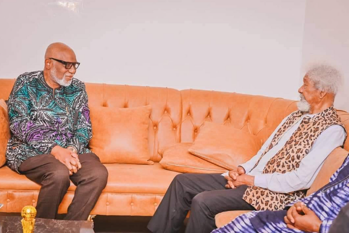 Nobel Laureate Prof. Wole Soyinka and Ondo State Governor, Rotimi Akeredolu. [Twitter:@RotimiAkeredolu]