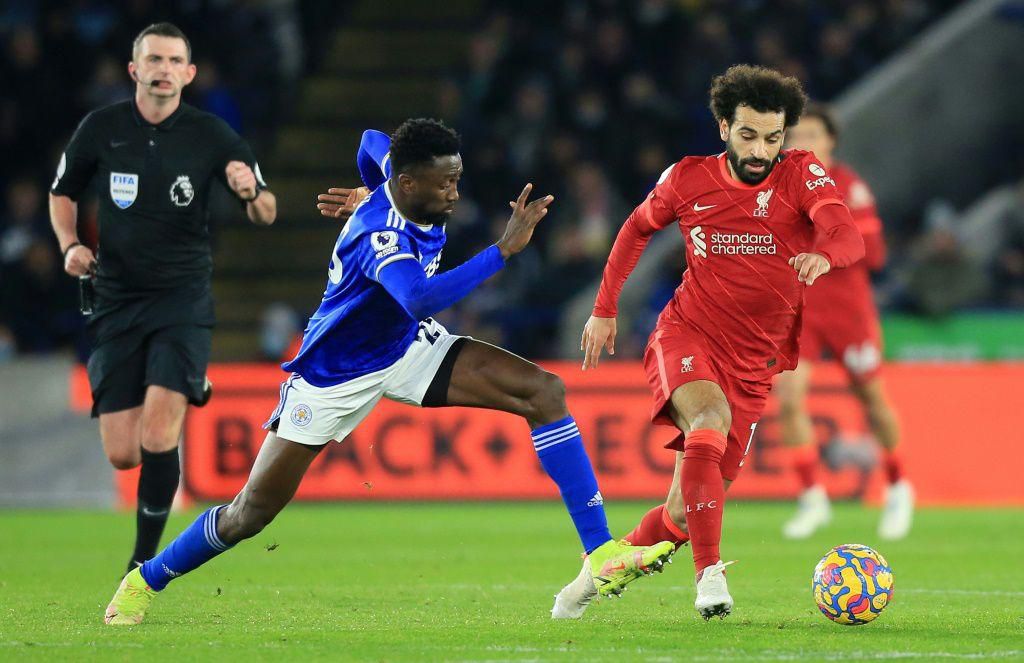 Nigeria midfielder Wilfred Ndidi (L) of Leicester City chases Egypt star Mohamed Salah of Liverpool during a Premier League match on  Tuesday.