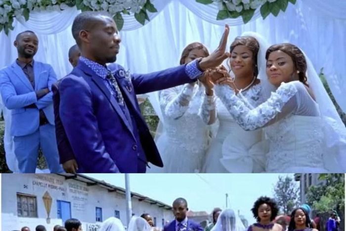 Luwizo  and his wives, Natalie, Nadege and Natasha