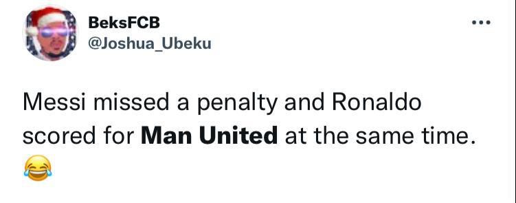 Another football fascinated by the coincidence of fortunes for PSG star Lionel Messi and Manchester United's goalscorer Cristiano Ronaldo on Tuesday night